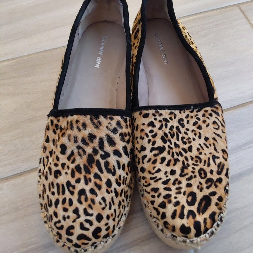 Gianni Bini Hair on Hide Leather Slip On Loafer Flats  Size 8